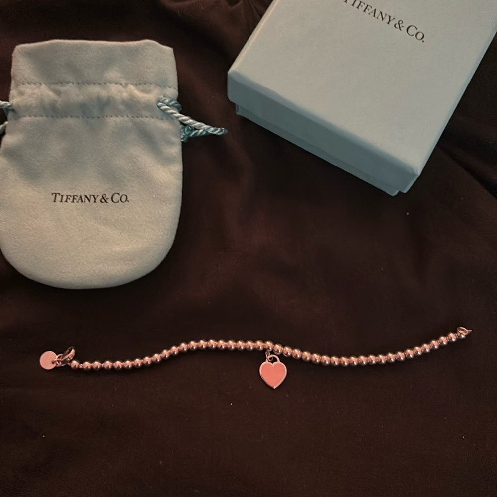 AUTHENTIC Tiffany & co beaded silver bracelet in good condition size 6.5in